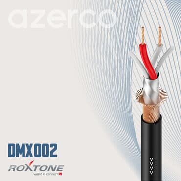 электрический кабель: Roxtone DMX002 markalı, qara rəngli, iki damarlı kabel. Audio — 2