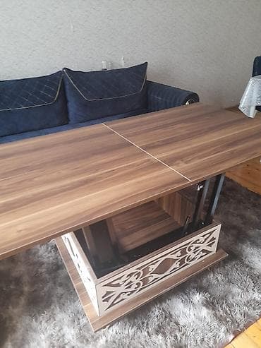 qoz ağacından: Jurnal masası, Transformer, MDF, Kvadrat masa — 2