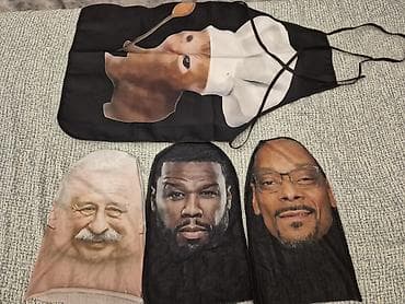 Məhsul: Maska dəsti və mətbəx önlüyü - 3 ədəd parça maska: üz çaplı