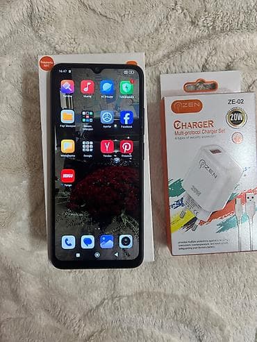Мобильные телефоны и аксессуары: Redmi 12C, 128 ГБ, цвет - Черный, Face ID — 2