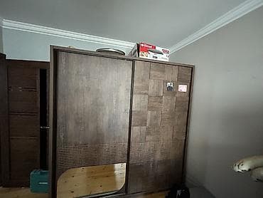 qapi demir qapi seyf qapi: Taxta sürgülü şkaf - Material: ağac teksturalı laminat, tünd qəhvəyi — 1