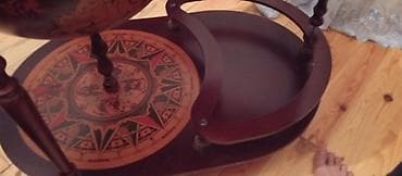 antik stul: Bar masası, Açılan, Taxta, Oval masa — 1