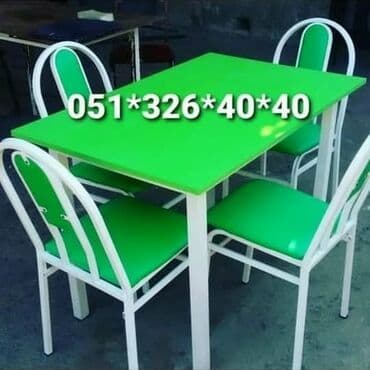 Masa və oturacaq dəstləri: Qonaq otağı üçün, Yeni, Açılan, Dördbucaq masa, 2 stul — 10