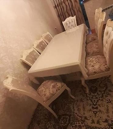 ağac satışı baki: Qiymət dest 450azn. Stol bagli 1× 2 ye acilanda 2.40 olur. Stul 8 eded — 1