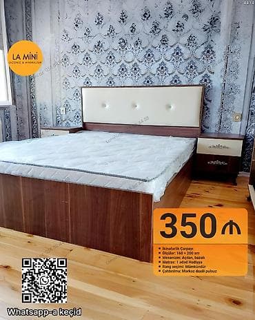 ortapedik matras: İkinəfərlik çarpayı, Bazalı, Matras ilə, Siyirməsiz — 1