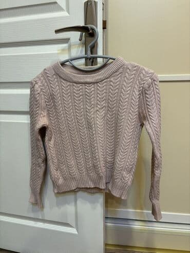 Sviter - Rəng: Pudra/solğun çəhrayı - Model: Klassik hörgü naxışlı (