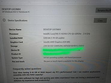 hyperx cloud alpha s: İşlənmiş HP EliteBook, 15.6 ", Intel Core i5, 256 GB, Ünvandan götürmə — 6