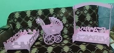 ramazan dekor: Dekorativ “Baby” dəsti – 3 ədəd - Rəng: açıq çəhrayı - Material — 1