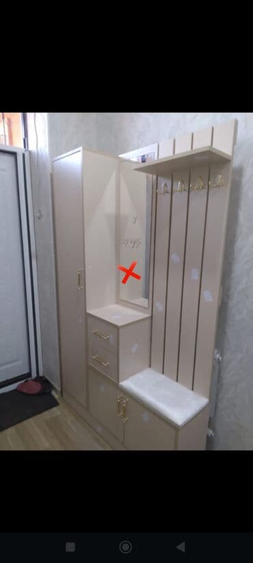 Столы и стулья: Dəhliz üçün çoxfunksiyalı giriş mebeli (komplekt). - Rəng: açıq bej — 1