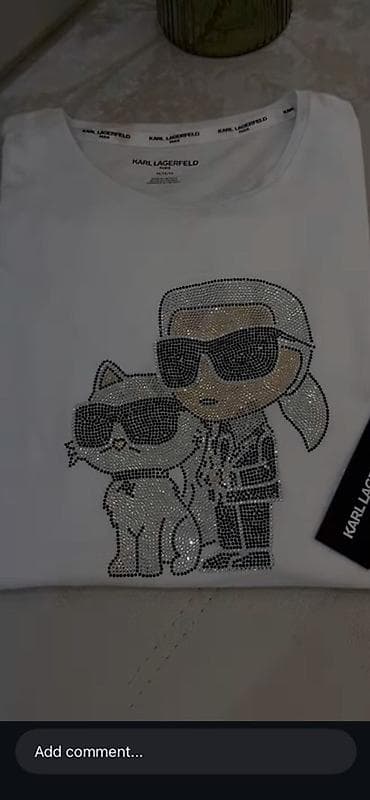 Karl Lagerfeld qadın T‑şərti - Rəng: ağ - Ön hissədə parıldayan — 1