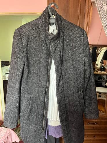 drap paltolar erkaklar uchun: Palto, H&M, S, rəng - Boz — 1