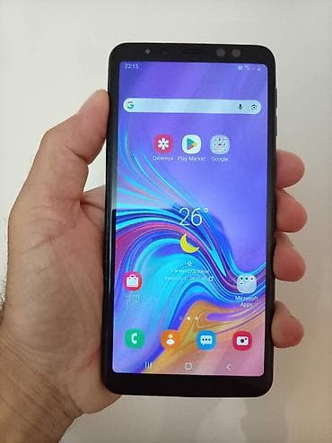 samsung c: Samsung Galaxy A7 2018, 64 GB, rəng - Boz, Barmaq izi — 1