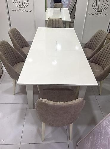 Qonaq otağı üçün, Açılan, Dördbucaq masa, 6 stul