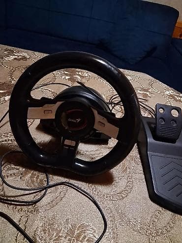 sim racing: Gaming sükan və pedallar dəsti - Brend/model: Genius (üzərində loqo — 2