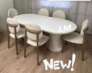 Qonaq otağı üçün, Açılmayan, Oval masa, 6 stul