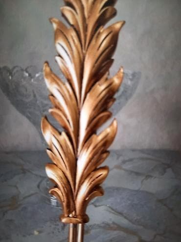 divar ici dus: Qızılı rəngdə dekorativ pərdə bağları – 2 ədəd dəst - Klassik yarpaq — 2