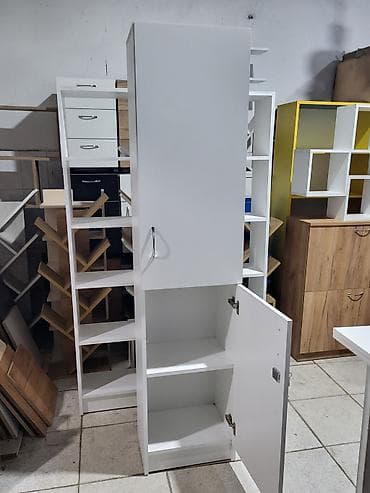 kicik şkaf: Ağ rəngli yüksək saxlanma şkafı - İki hissəli konstruksiya: yuxarı və — 2