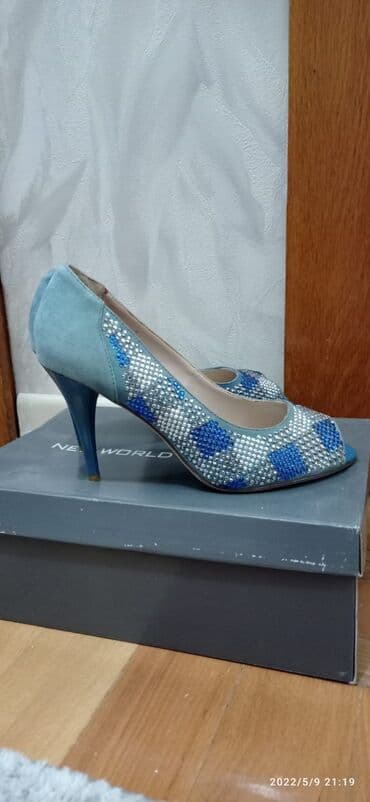 4xl nece razmerdi: Tuflilər, Ölçü: 36.5, rəng - Mavi, Yeni — 6