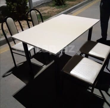 2ci el metbex mebel: Kvadrat masa, Mətbəx üçün, 4 nəfər, Açılmayan, Zəmanətsiz — 19