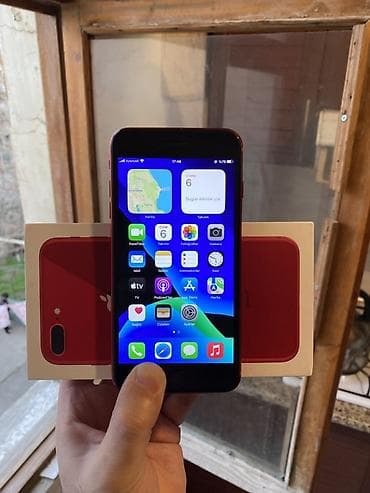 iphone 8 barter var: IPhone 8 Plus, 64 GB, Qırmızı, Simsiz şarj — 1