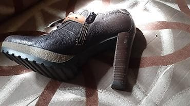 bej qadın ayaqqabıları: Qadın ayaqqabısı – hündürdaban - Material: toxumalı dəri effekti olan — 3