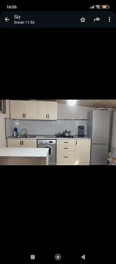 metbex mebileri: Mətbəx mebeli dəsti - Rəng: açıq krem, qara tutacaqlar - Üst lövhə — 6