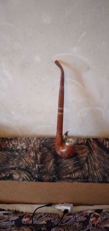 küləkçə: Taxta tütün qəlyanı (pipa) - Material: cilalanmış taxta gövdə, metal — 1