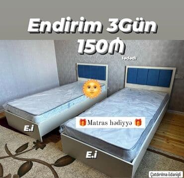 saloglu künc divanlari qiymetleri: Yeni, Təknəfərlik çarpayı, Matras ilə — 1