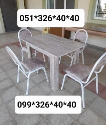 Masa və oturacaq dəstləri: Qonaq otağı üçün, Yeni, Açılmayan, Kvadrat masa, 8 stul — 11