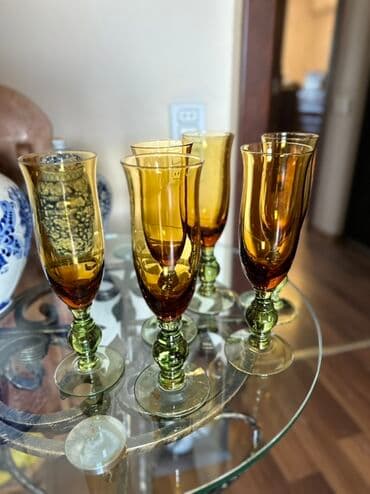 sapı: Stəkanlar, rəng - Sarı, Şüşə, 6 ədədli dəst — 1