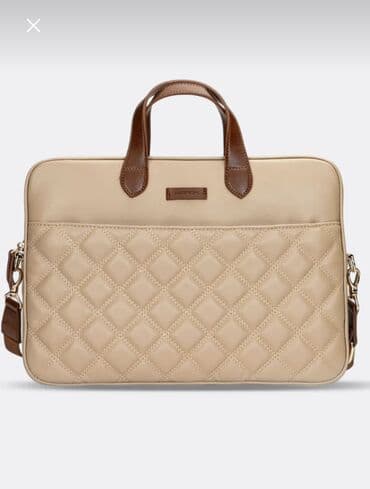 çant: Bej rəngli noutbuk çantası - Ölçüsü: 13–14 inch(uzunu 33-36 sm) olan — 1