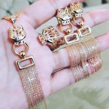 gumuşun qiymeti 2022: Dəstə daxildir: Sep, Kulon, Üzük, Sarı qızıl, 585 Əyar — 5