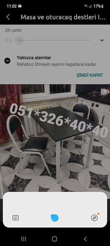 Masa və oturacaq dəstləri: Qonaq otağı üçün, Yeni, Açılan, Dördbucaq masa, 4 stul — 23