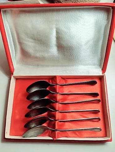 ləvazimatlar: 6 ədəd çay qaşığı dəsti - Material: metal ərintisi (gümüşü ton) — 2