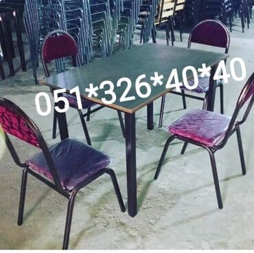 Masa və oturacaq dəstləri: Qonaq otağı üçün, Yeni, Açılan, Dördbucaq masa, 2 stul — 20