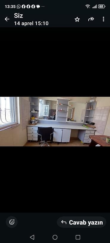 Gözəllik salonu üçün tam dəst iş stolu və güzgü sistemi