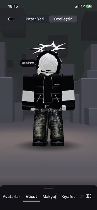 qapi ustu asmalar: Roblox avatar dizaynı – qara-ağ temalı, tam paket - Platforma: Roblox — 3