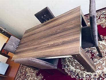 antik stullar: Mətbəx üçün, Açılmayan, Dördbucaq masa, 4 stul — 1