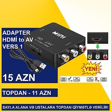 gaming kompüter: AV/RCA/Tülpan Adapterlər SAYLA ALANA VƏ USTALARA TOPDAN QİYMƏTLƏ — 5