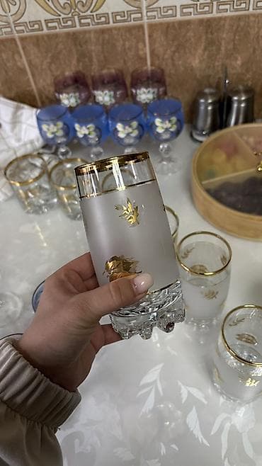 qızıl qabı: Stəkanlar, rəng - Qızılı, Şüşə — 2