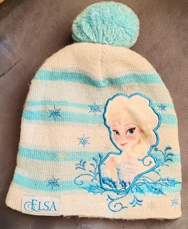 üst geyim: Uşaq papağı – “Frozen” mövzulu, Elsa dizaynı - Material: trikotaj — 1