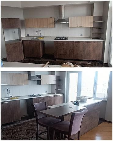 Mətbəx mebeli – 550₼ - Komplekt: üst və alt dolablar, ada tipli masa