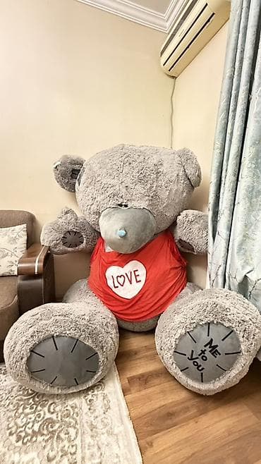 Böyük ölçülü peluş ayı oyuncağı 500 alınıb - Rəng: boz, burnunda mavi lalafo.az -da Böyük ölçülü peluş ayı oyuncağı 500 alınıb - Rəng: boz, burnunda mavi