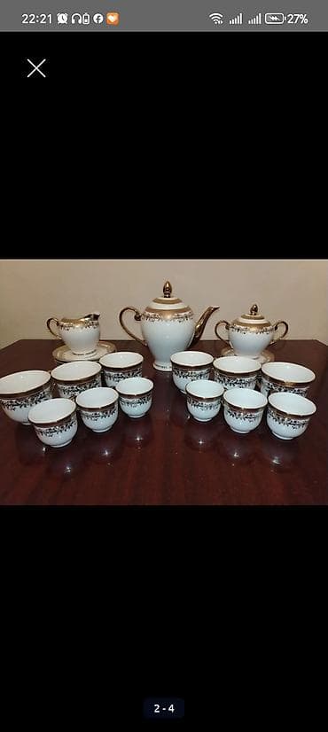 Çay dəsti, rəng - Ağ, Farfor, 6 nəfərlik, Türkiyə