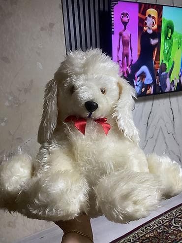 frozen leteca lutka: Oyuncaq yumşaq it balası – böyük ölçülü plyuş. - Rəng: krem-ağ. - — 3