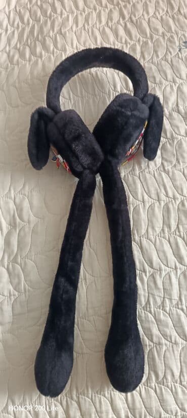 uşaqlar üçün daraq dəstləri: Uşaq üçün kürklü qulaqlıq - Rəng: qara - Yumşaq, tüklü materialdan — 2