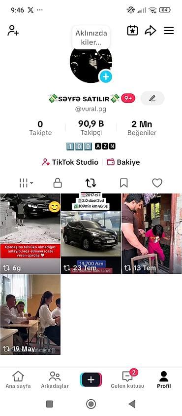nıssan: Məhsul: TikTok hesabı – “SƏYFƏ SATILIR” (@vural.pg) Xüsusiyyətlər: - — 1