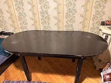 stol stul metbex ucun: Qonaq masası, Açılmayan, Taxta, Oval masa — 3