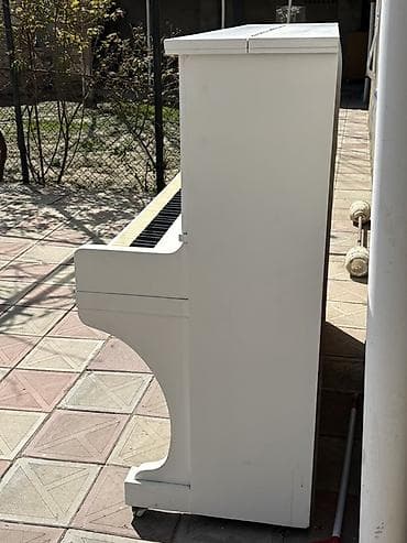 studiya mikrafonu: Ağ rəngli akustik upright pianino - Klassik vertikal korpus, sadə və — 2