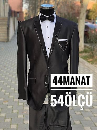 mühafizə geyimi: Qara kişi dəsti – klassik smokinq üslubunda. Xüsusiyyətlər: - Ölçü — 1
